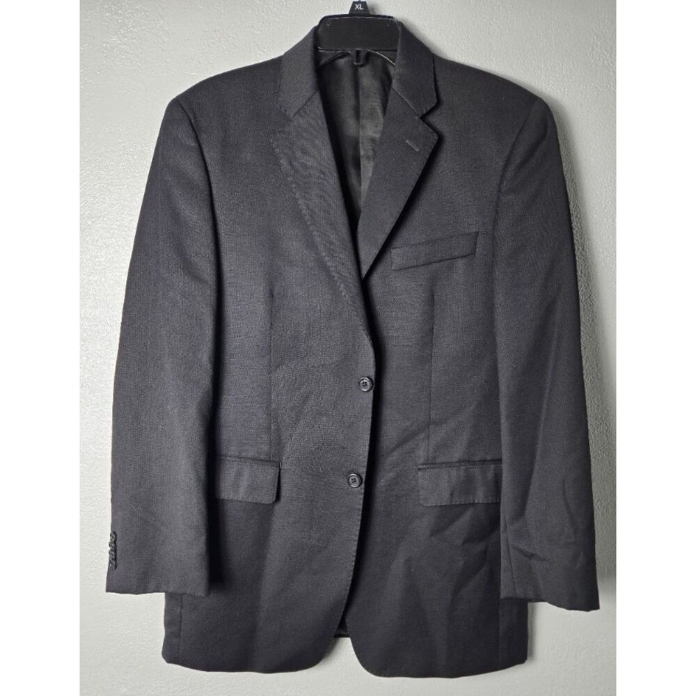 Calvin Klein Jacket Men’s 38R Blazer 100% Wool RN90736 Black